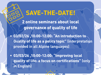 To learn more about local governance & quality of life in the Alps, to simply take part in the discussion, or to share your community's example ... Join us!