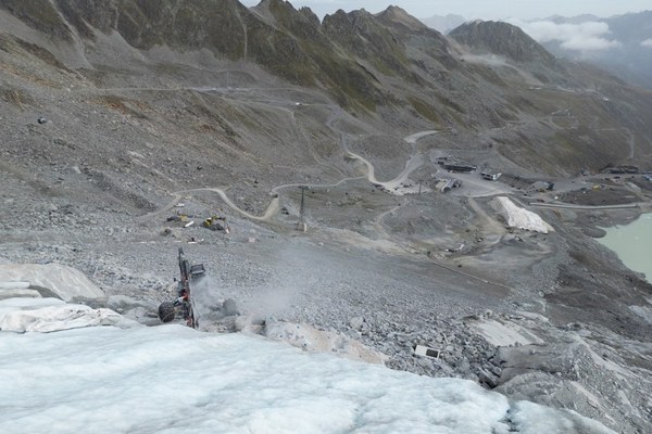 Dragage sur le glacier