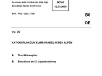 Piano d’azione sul cambiamento climatico nelle Alpi